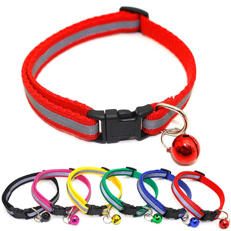 Vòng Cổ Phản Quang Có Chuông An Toàn Cho Thú Cưng 19-32cm