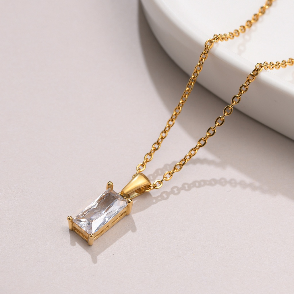 Vnox Vòng cổ Mạ Vàng 20&quot; Đính Đá Zircon