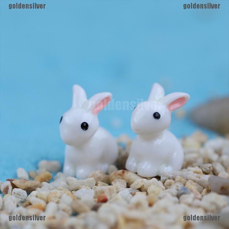 Set 2 Tượng Thỏ Mini Trang Trí Vườn Thu Nhỏ
