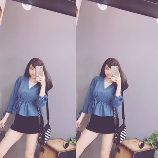 Áo peplum cổ chéo hot hit