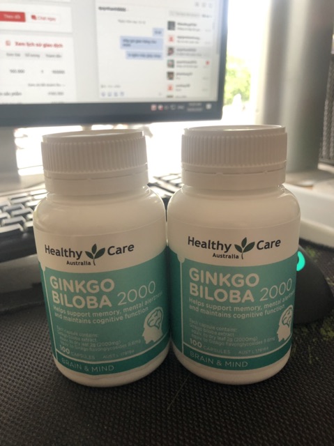 (2024) BỔ NÃO GINKGO BILOBA 2000mg Heathy Care hàng Nội Địa ÚC hộp 100v