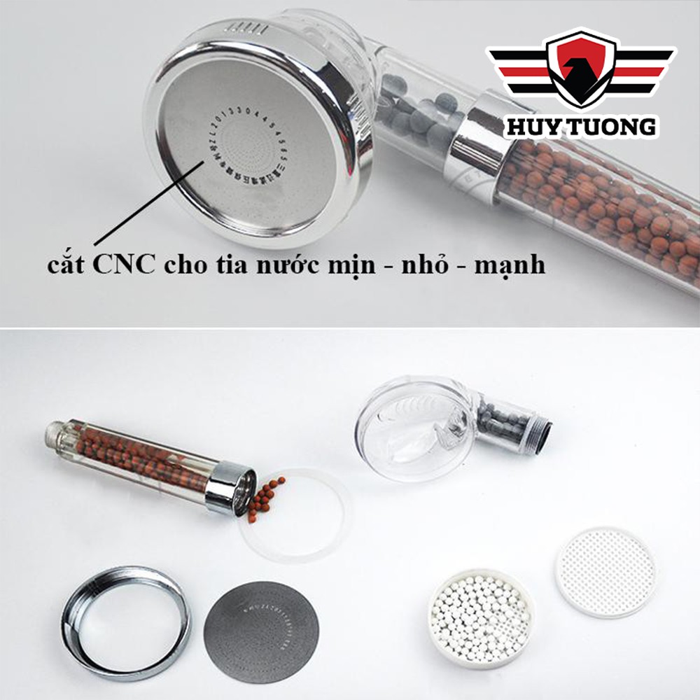 Vòi sen,sen tắm cao cấp lọc nước công nghệ Nano tăng áp ( Full bộ và đầu vòi sen lẻ ) - Huy Tưởng