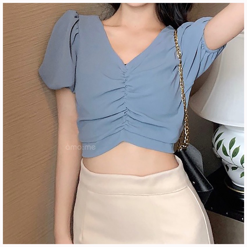 Áo Croptop Kiểu Rút Trước Ngực