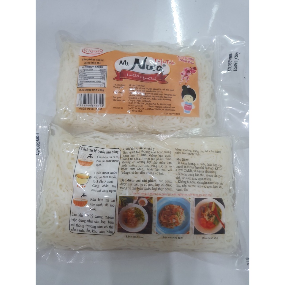 10 Gói Mì Nưa Keto Das Vị Nguyên 240Gram  .