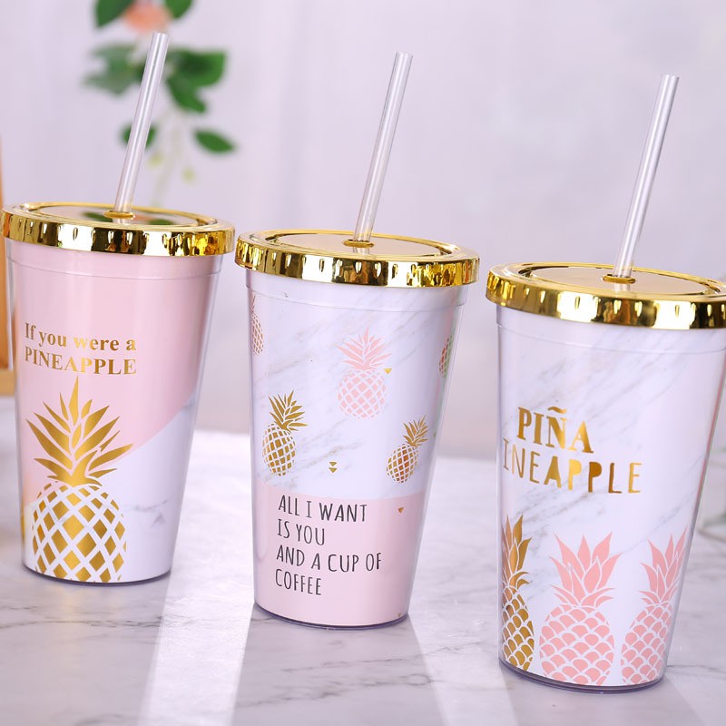 Cốc Nhựa Uống Nước , Trà Sữa .... Pineapple Xinh Xắn