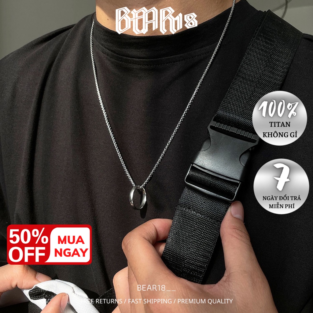 Dây chuyền - vòng cổ bạc chiếc nhẫn chất liệu thép titan không gỉ phong cách đơn giản unisex phù hợp nam và nữ