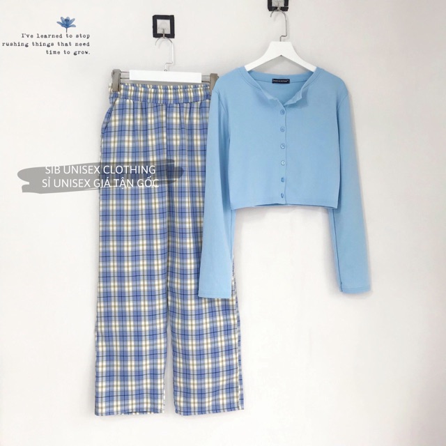Áo croptop tay dài SIB Clothing ôm body sexy có nút SIB015