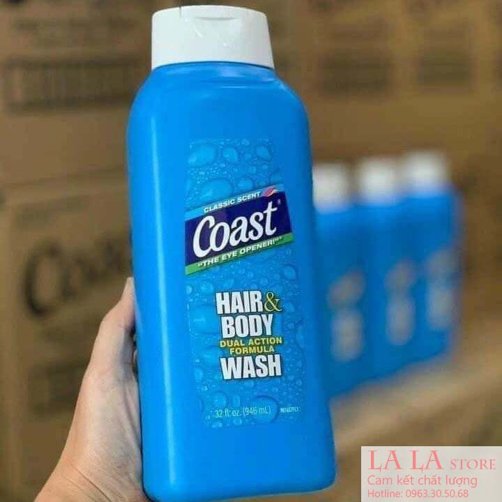 Sữa tắm gội Coast HAIR & BODY WASH 946ML CÓ VÒI