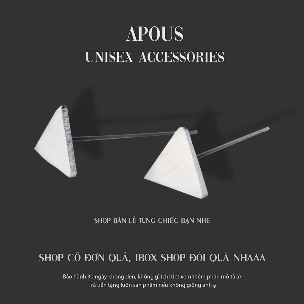 Bông tai nam nữ Cuban Trendy BT001 - Thép Titan - Phụ kiện trang sức Unisex Apous