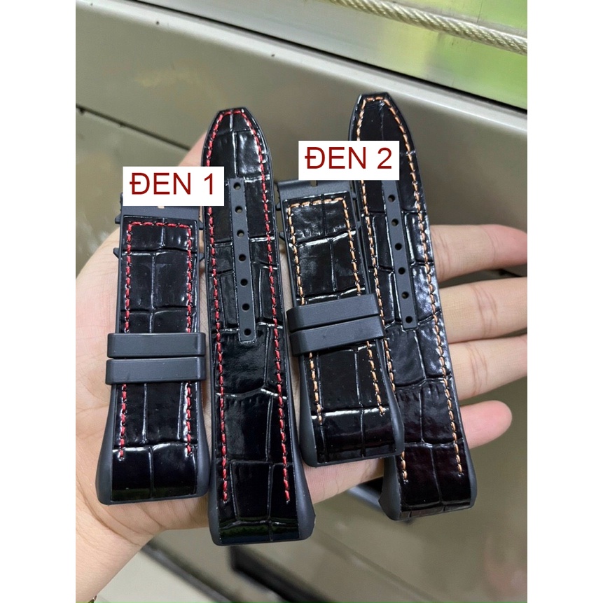 Dây da vân cá sấu đủ màu + cao su cho đồng hồ franck muller v45 SCDT