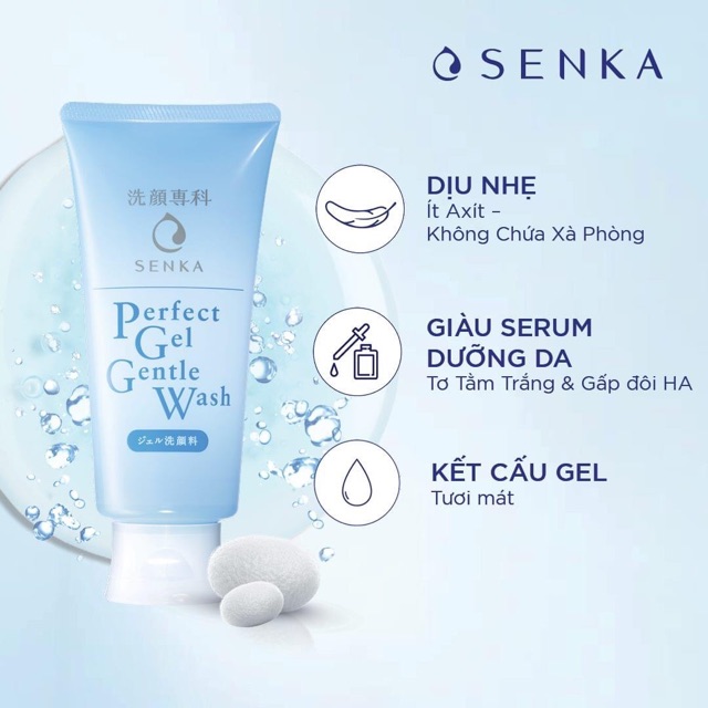 Gel rửa mặt dịu nhẹ dành cho da nhạy cảm Senka Perfect Gel Gentle Wash (100g)_ | BigBuy360 - bigbuy360.vn
