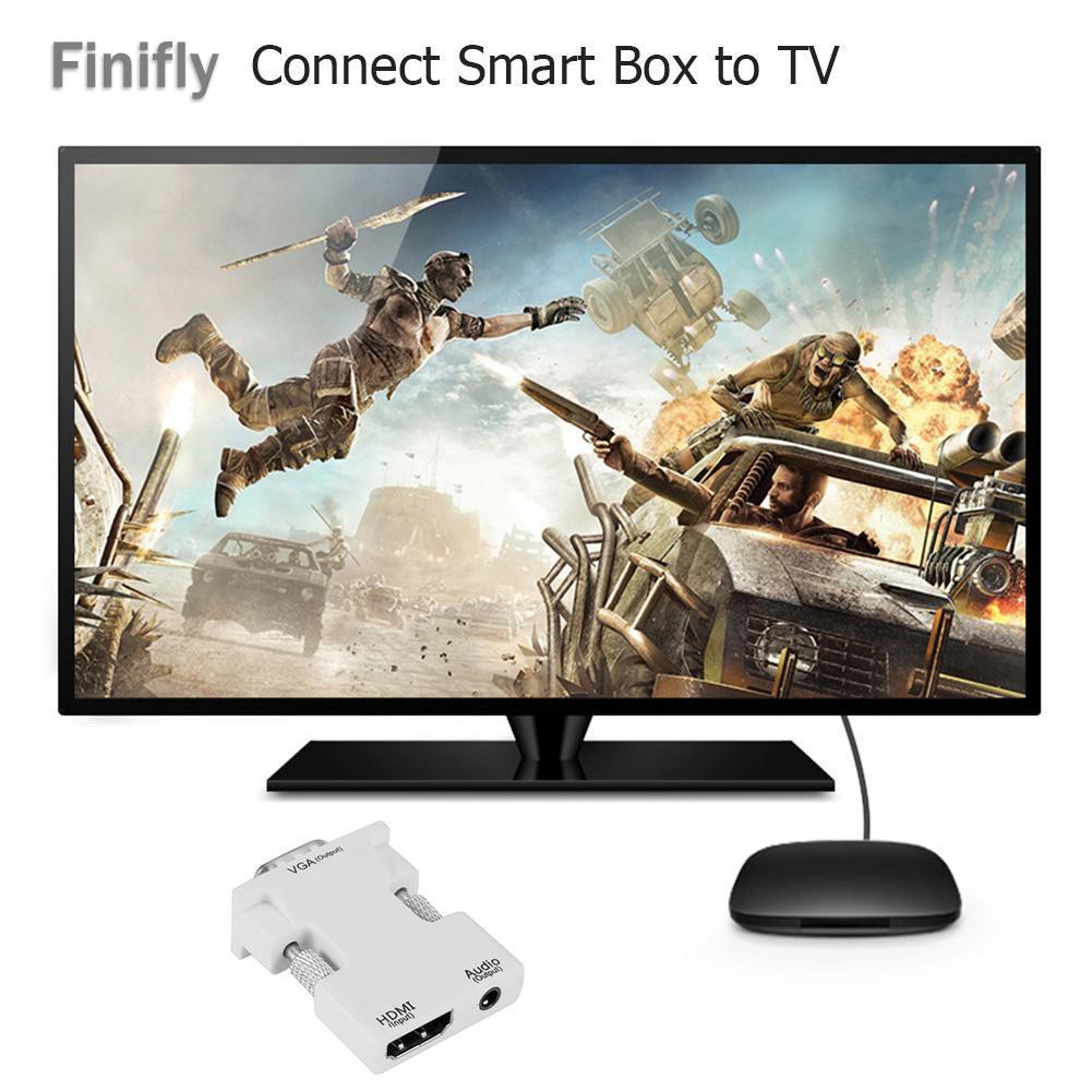 Đầu Chuyển Đổi Âm Thanh Từ Finifly Hdmi-Compatible Sang Vga Có Cáp Hỗ Trợ Âm Thanh 1080p