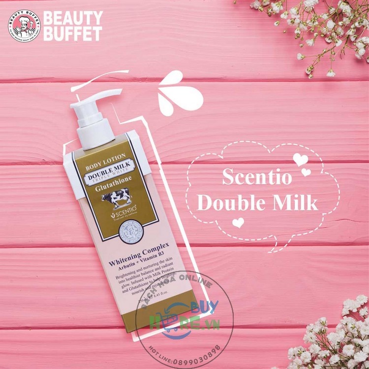 Dưỡng thể trắng da toàn thân Beauty Bufet Scentio Double Milk Triple White 250ml