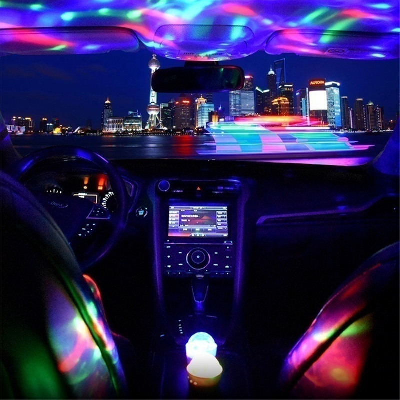 Túi Lưới Đựng Bóng Đèn RGB Tạo Hiệu Ứng Nhiều Màu Sắc Cổng USB Sắp Xếp Gọn Gàng Cho Xe Hơi Tiệc DJ