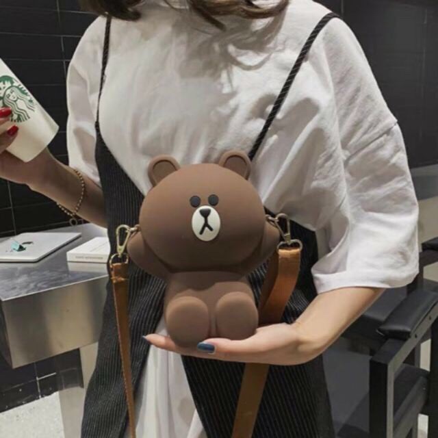 TÚI GẤU BROWN SILICON 2 DÂY