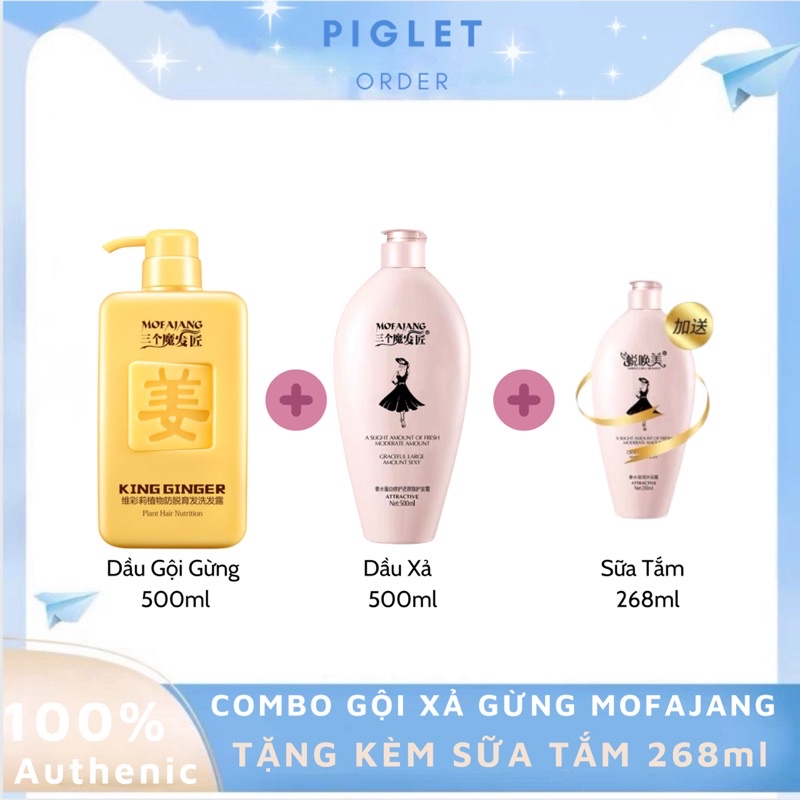 Cặp Gội Xả Gừng Mofajang giảm bết ngứa, ngăn ngừa rụng tóc