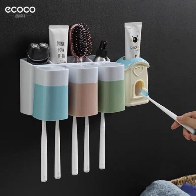 Kệ cắm chải 3 cốc ECOCO không cần khoan tường 1402 QH's