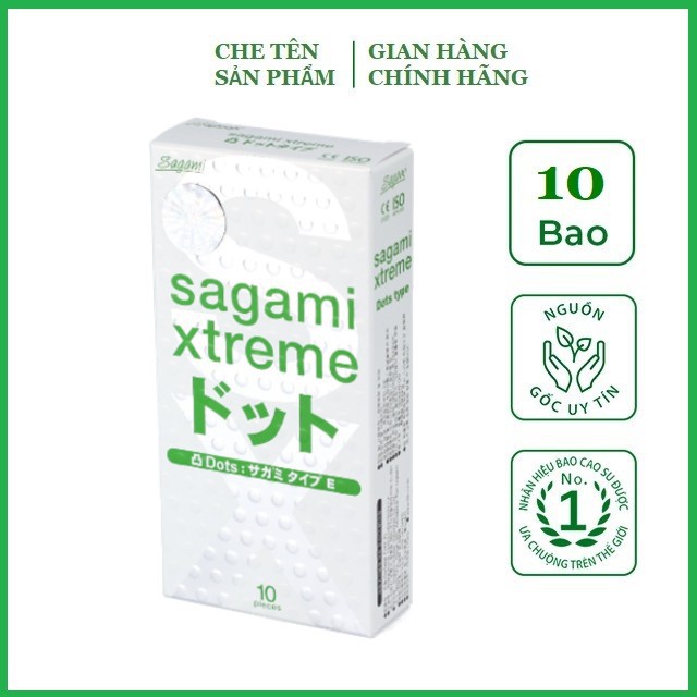 Bao cao su Sagami Xtreme Dots Type – Hộp 10 chiếc, có gân, gai tăng kích thích