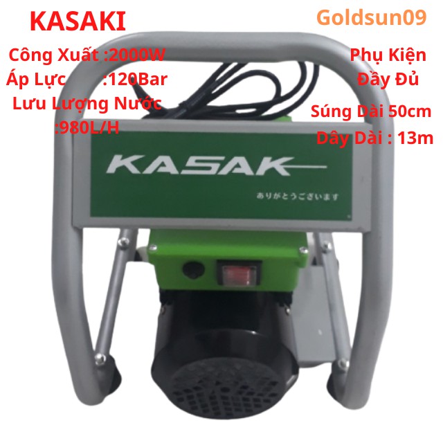 [ Sẵn Hàng ] Máy Rửa Xe,Gia Đình,Mini,Cao  Áp  KASAKI-Ak382 Công Xuất 2000W ( Bh 1 Năm )