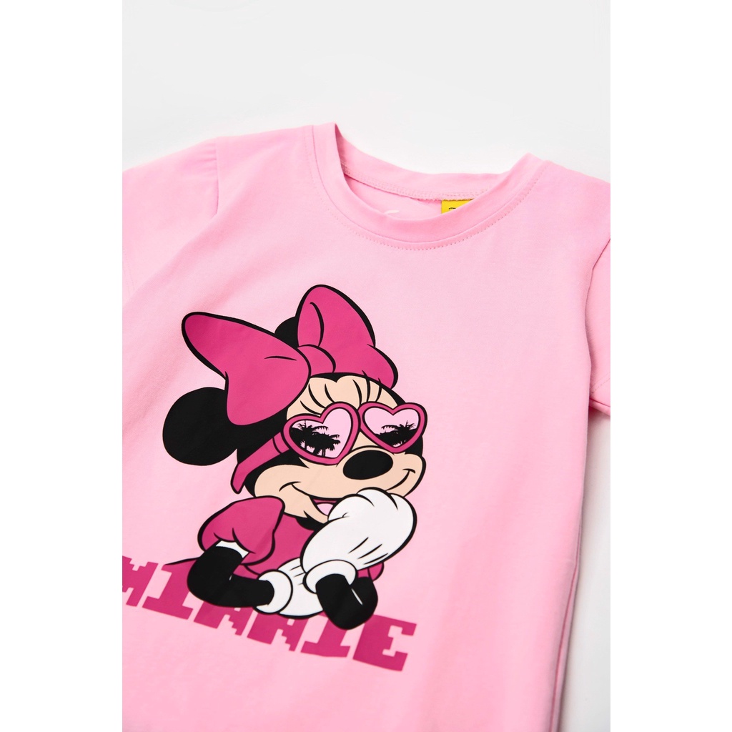 Áo thun hình chuột Minnie ngắn tay áo phông cho bé gái Rabity 95% cotton 5594