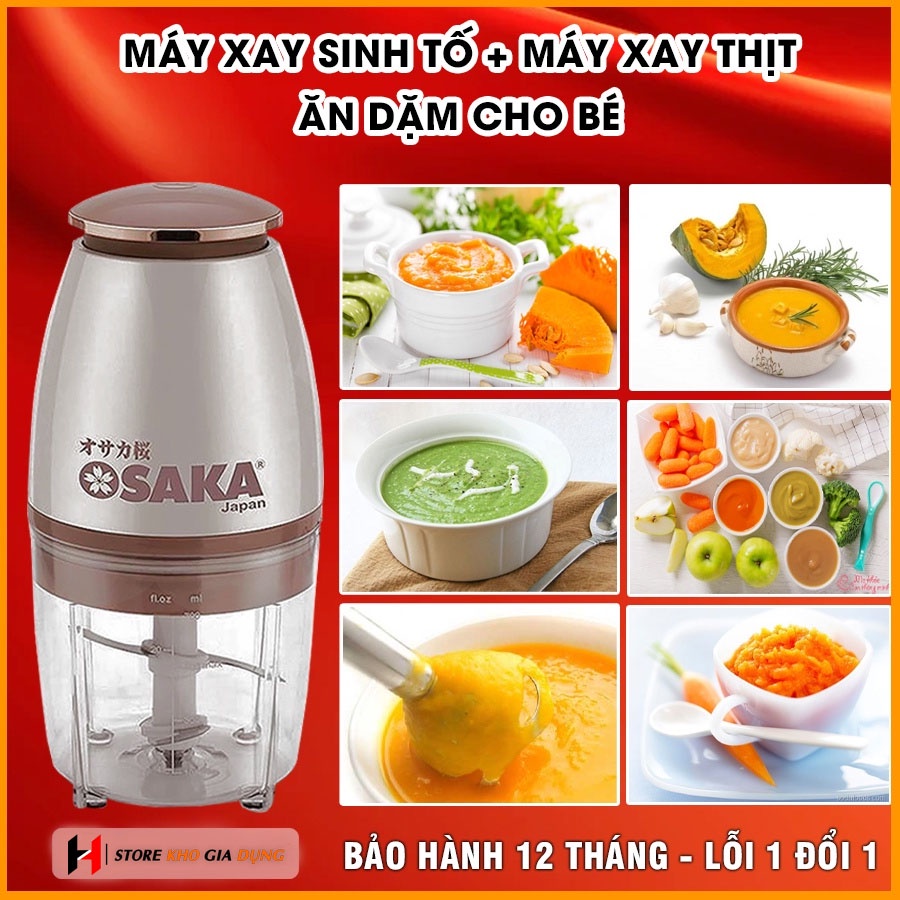 Máy xay Osaka Japan Model 350W Mới , Máy Xay Sinh Tố - Thịt - Đá Cầm Tay Mini Đa Năng