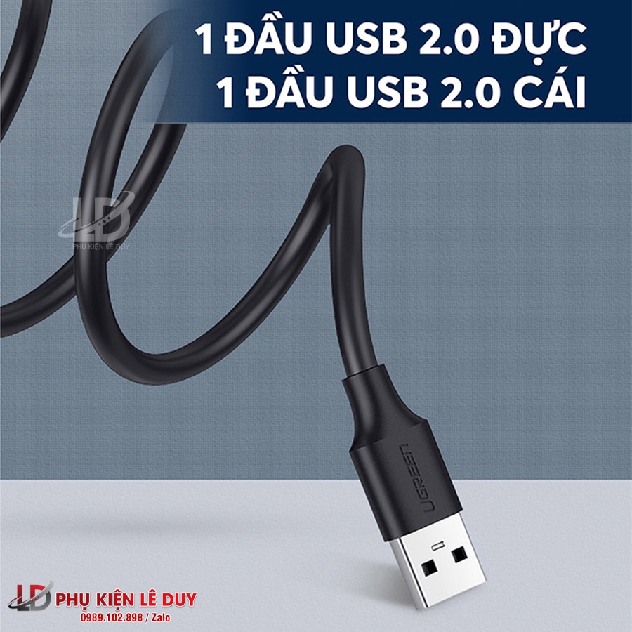 Cáp USB 2.0 Nối Dài 0,5M - 5m Ugreen US103 (10313,10314,10315,10316,10317,10318)