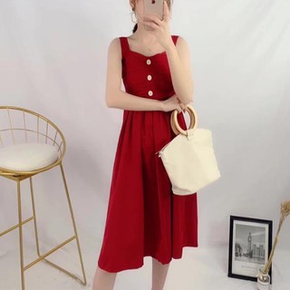 Váy xoè 2 dây bản to chun lưng