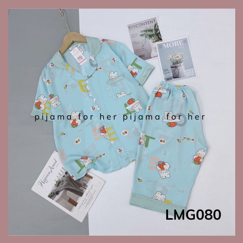 Đồ Bộ Pijama - BỘ PIZAMA LỤA SATIN HOẠ TIẾT QUẦN LỬNG [HÀNG CHUẨN ĐẸP]