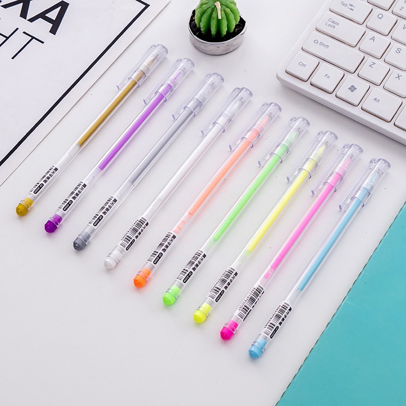 Bộ 9 bút gel kim tuyến ghi tựa đề hoặc thiệp cưới văn phòng phẩm với màu sắc bắt mắt chất lượng cao