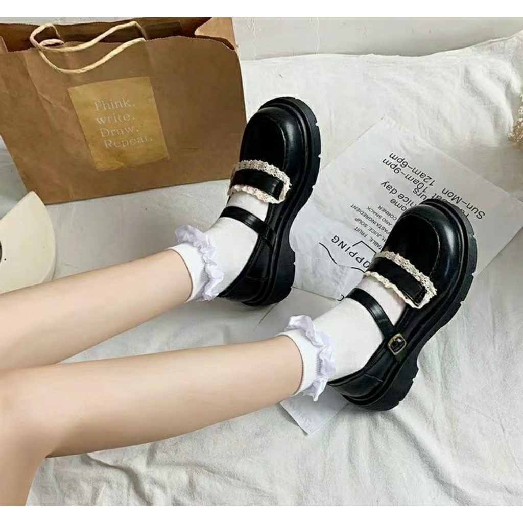 GIÀY BỆT/GIÀY LOLITA PHỐI REN QUAI NGANG