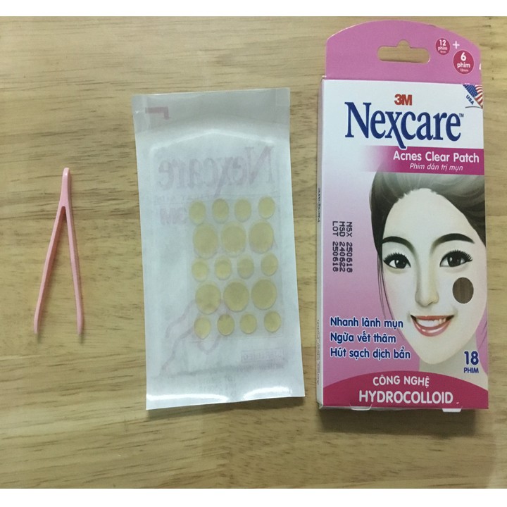 Miếng dán mụn Nexcare hộp 18 miếng - 3M Thương Hiệu của Mỹ, miengdanmun