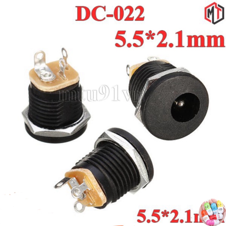 Jack Nguồn DC-022 5.5*2.1mm có ren ốc