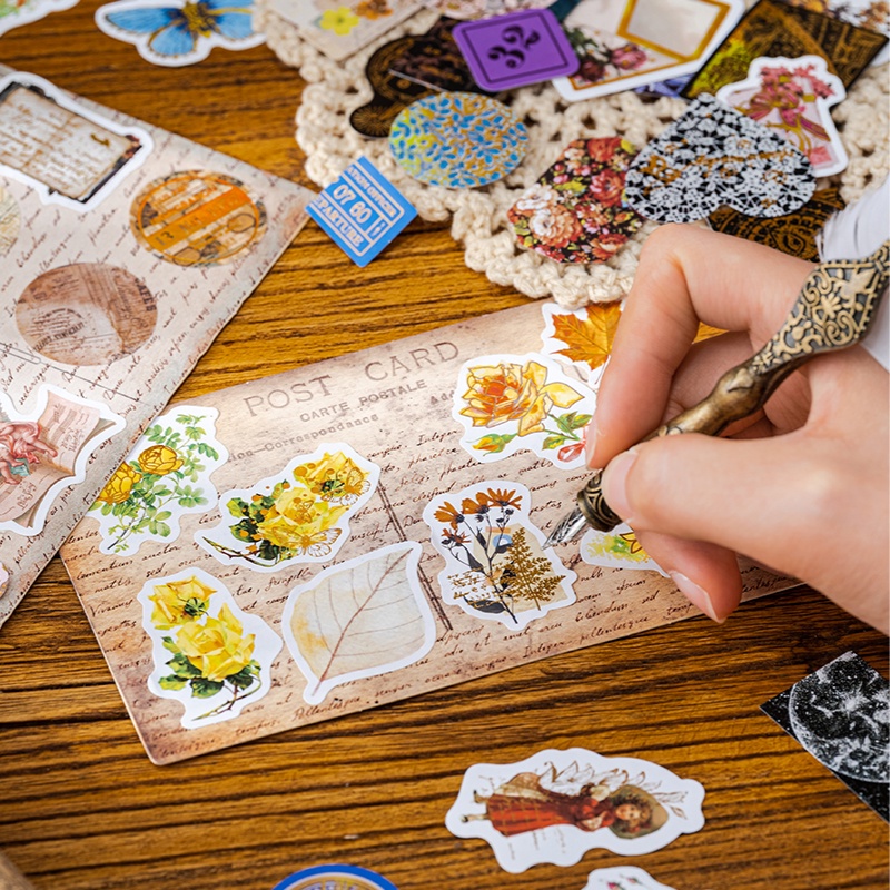 Set 40 Sticker Viên Đạn Mạ Vàng Dùng Trang Trí Sổ Tay DIY