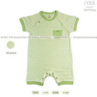 Bộ Body Cộc Kẻ Xanh Cốm Trắng Nous (Size 3-6 Tháng Đến 9-12 Tháng)