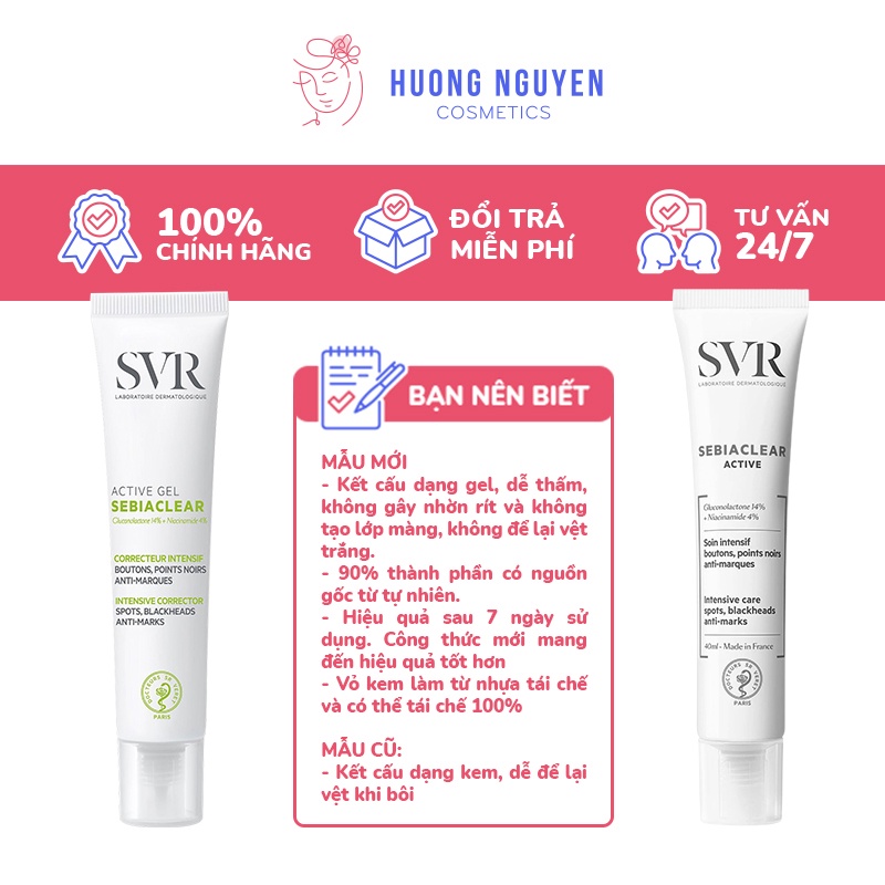 Kem Dưỡng Giảm Mụn SVR Sebiaclear Active Gel 40ml