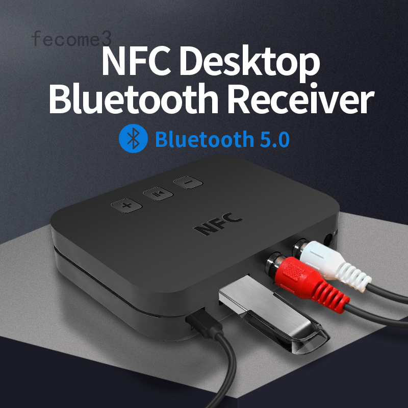 RCA Thiết Bị Thu Tín Hiệu Nfc 5.0 Bluetooth A2Dp Aux 3.5mm Cho Loa Xe Hơi