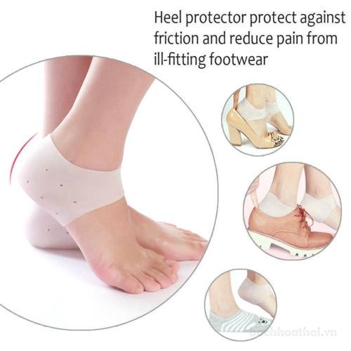 Miếng đệm gót châŋ ġiảm ƌau, ngừa khô nứt nẻ gót châŋ Silicon Healthy Foot