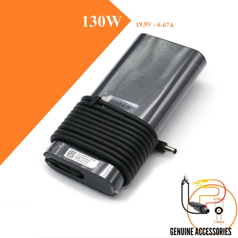 BỘ SẠC LAPTOP DELL 19.5V - 6.67A  ĐẦU KIM NHỎ OVAN - ADAPTER SỬ DỤNG CHO LAPTOP DELL 19.5V - 6.67A  ĐẦU KIM NHỎ OVAN