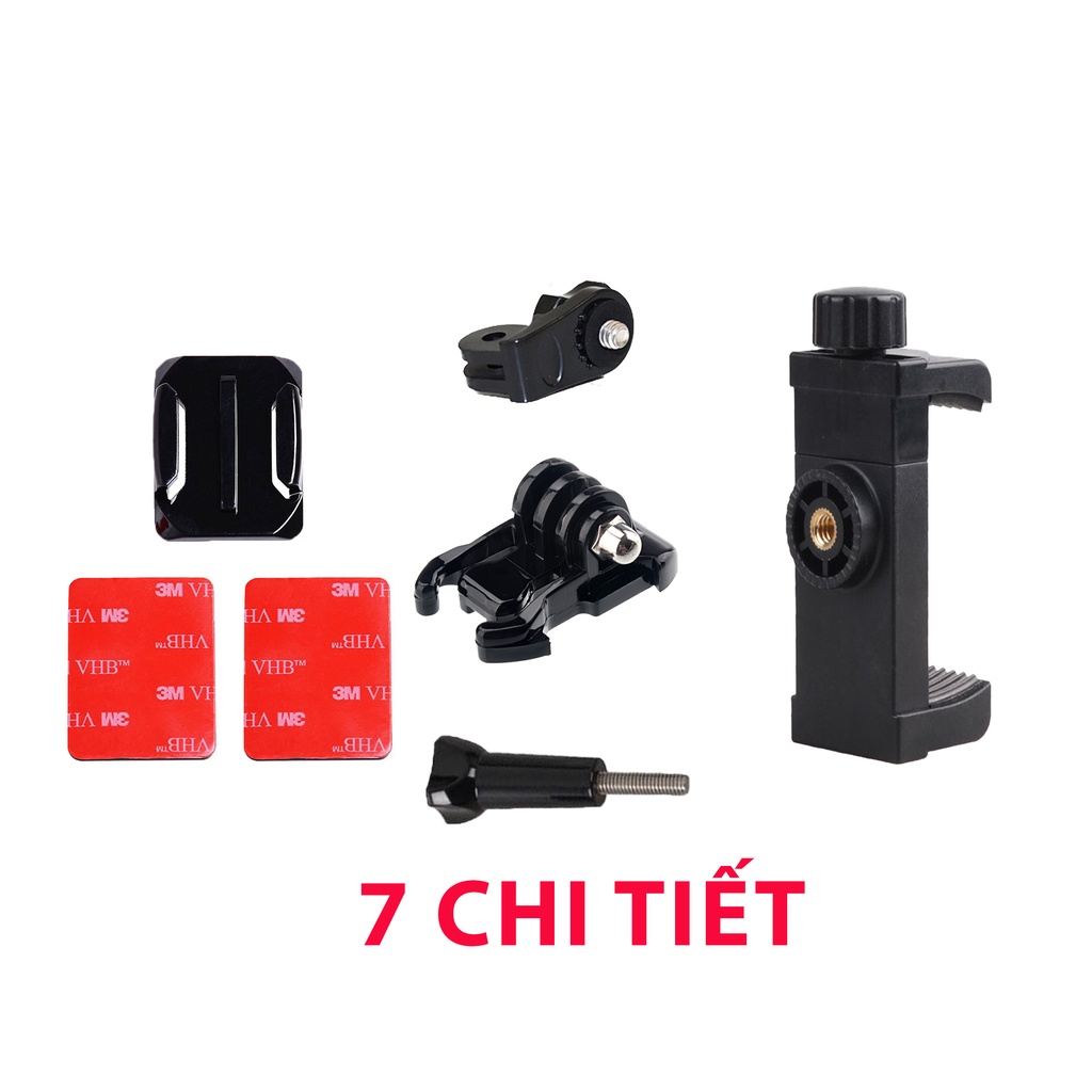 Bộ keo siêu dính siêu chắc chắn gắn đỡ điện thoại, camera hành trình trên bề mặt phẳng hoặc cong