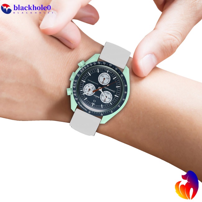 Dây Đeo Silicon Họa Tiết Sợi Carbon Thay Thế Cho Đồng Hồ Thông Minh Omega X Swatch