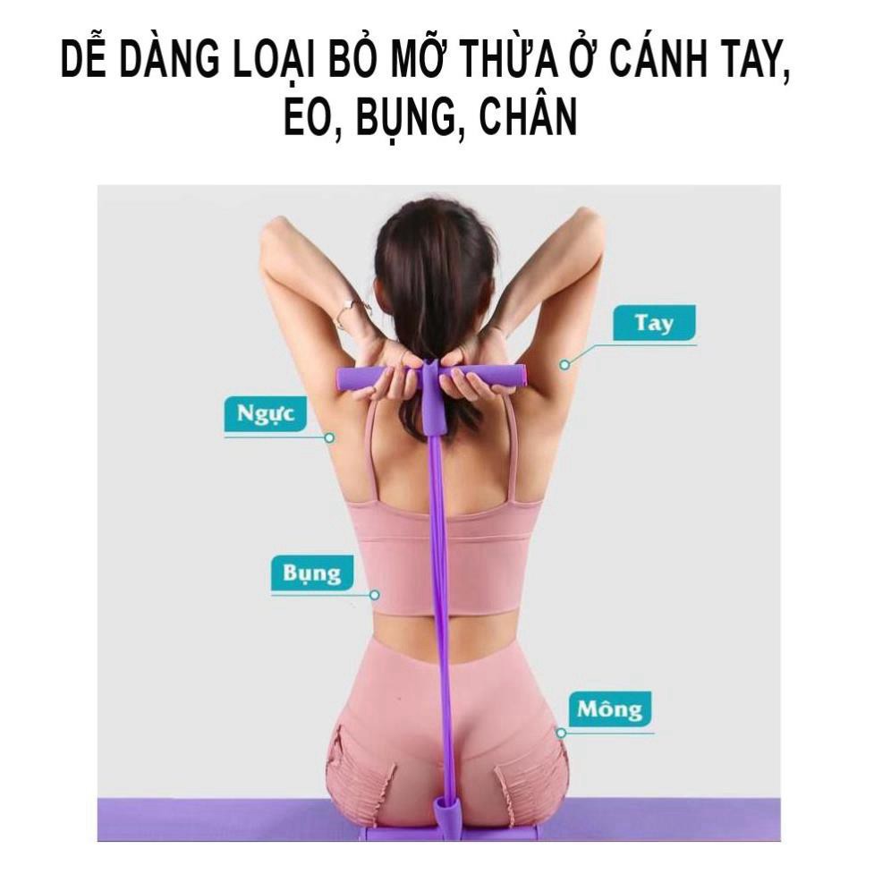 [Sản Phẩm Loại 1] Dây kéo tập cơ bụng lưng tummy 4 ống đàn hồi hỗ trợ gym gập tại nhà dáng chuẩn vòng eo thon