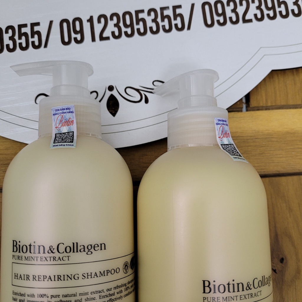 GỘI XẢ PHỤC HỒI  TÁI TẠO TÓC BIOTIN &amp; COLLAGEN VOUDIOTY 500ML - 1000ML