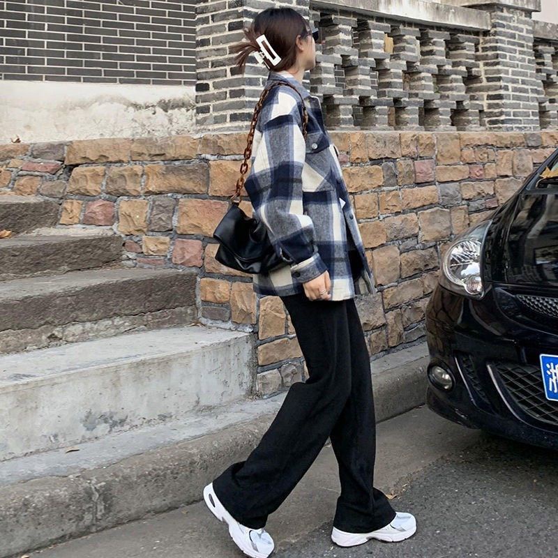 Quần sớ nhung cạp chun ống rộng suông dài