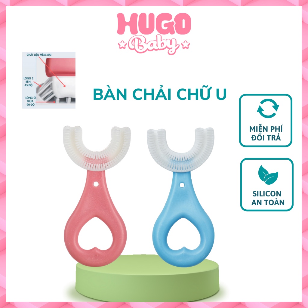 Bàn chải đánh răng chữ U cho bé BQB siêu mềm - Hugo Baby