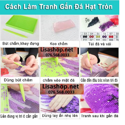 Tranh đính đá GIA ĐÌNH 75X45cm chưa đính lg1440