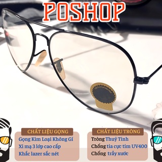 Kính râm nam nữ POSHOP gọng kính cận cao cấp tròng thuỷ tinh đổi màu chống tia uv đi đêm 3026