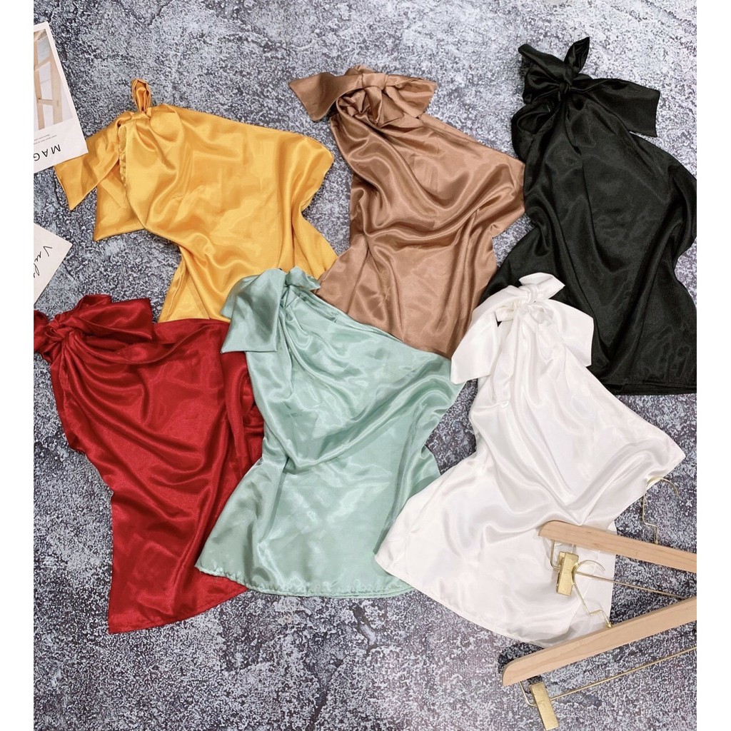 Áo Kiểu Nơ Vai Lệch Tay Sành Điệu Hot Trend Mới TTKX0726