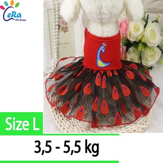 Đầm Cho Chó Mèo - Đầm Con Công (Vải Cao Cấp)