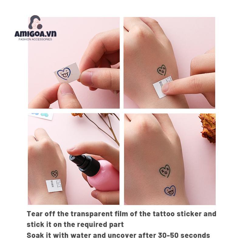 ✨✨Miếng Dán Hình Xăm Lâu Trôi Chống Thấm Nước Họa Tiết Cầu Vồng Dễ Thương