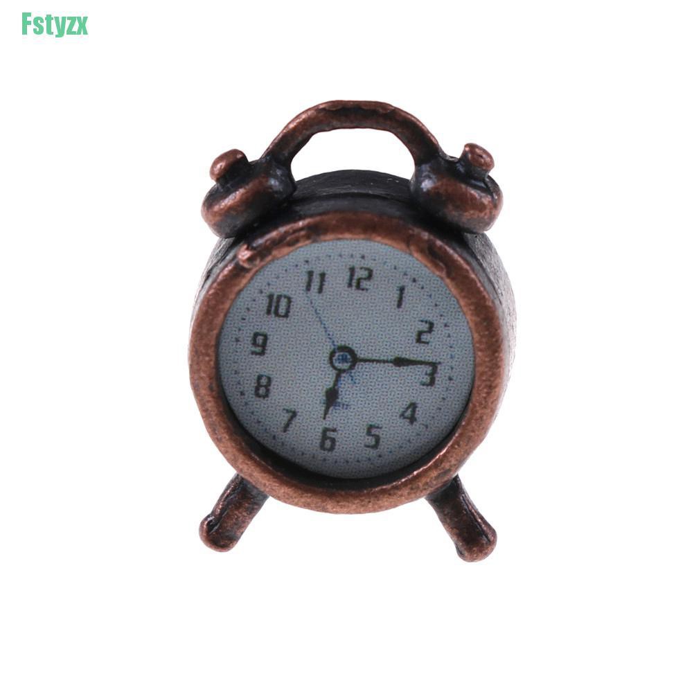 fstyzx 1/12 Dollhouse Miniature Living Room A Metal Alarm Clock